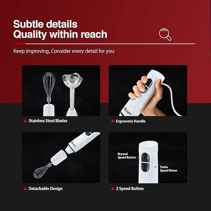 2 in 1 Hand Mixer  Stainless Steel Blades