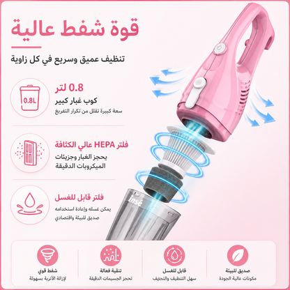 مكنسة كهربائية INSE R3S بقوة شفط 16000 باسكال مع 9 ملحقات لتنظيف المنزل