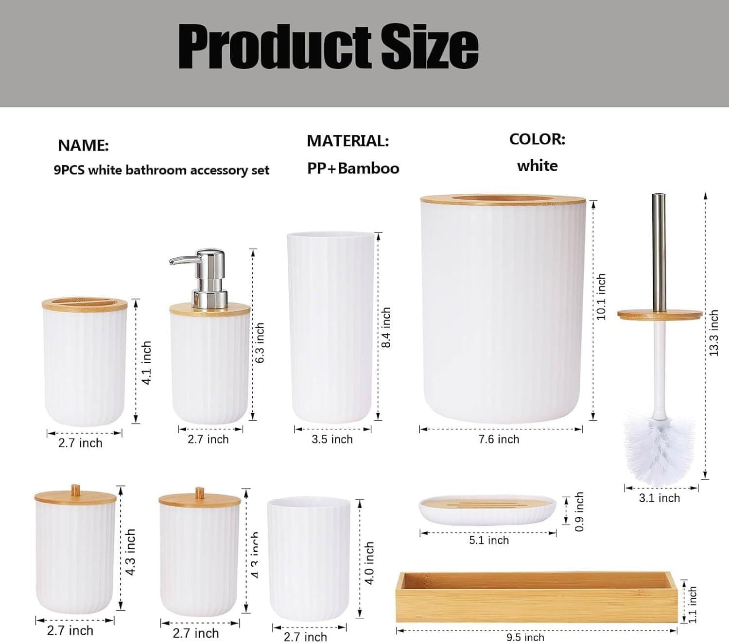 Bathroom Accessories Set, 6 Pieces
